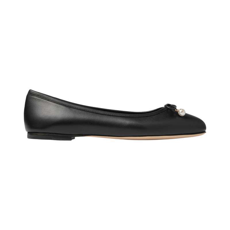 Jimmy Choo Elme Nappa Leather Ballet Flats Black