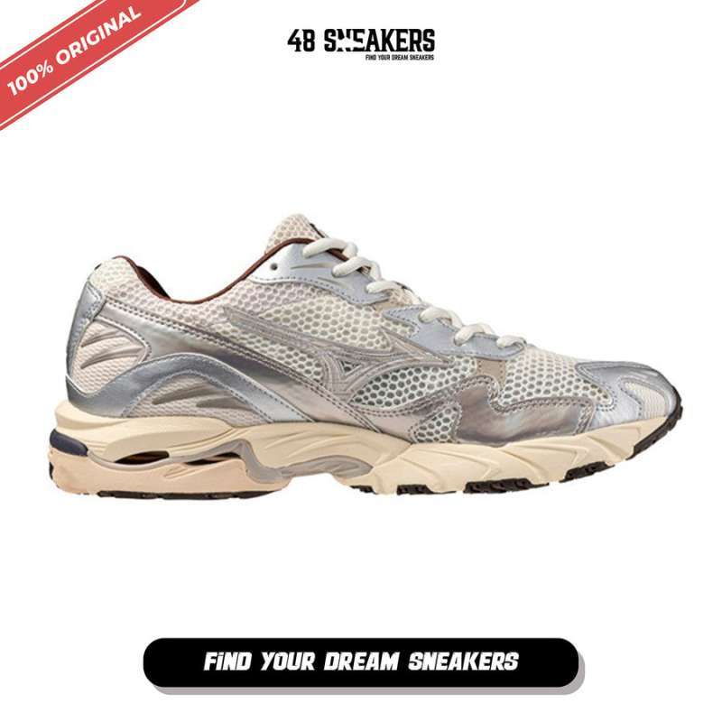 Sepatu Pria Mizuno Wave Rider 10 Silver Cloud Chicory Coffee  (MIZD1GA243103) Original