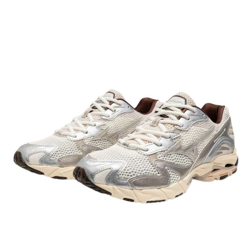 Sepatu Pria Mizuno Wave Rider 10 Silver Cloud Chicory Coffee  (MIZD1GA243103) Original