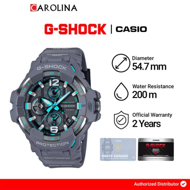 Jam Tangan Pria Casio G-Shock Gravitymaster GR-B300-8A2 Master Of G-Air  Tough Solar Analog Dial Grey Resin Band
