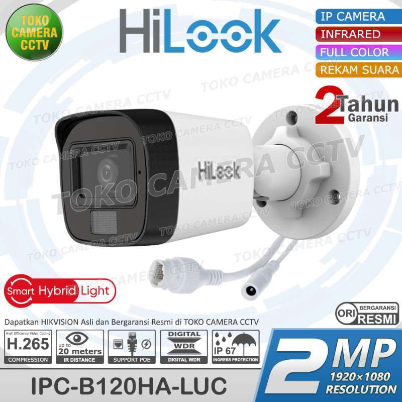 HILOOK IPC-B120HA-LUC 2MP KAMERA CCTV IP CAMERA POE AUDIO OUTDOOR SMART  LIGHT