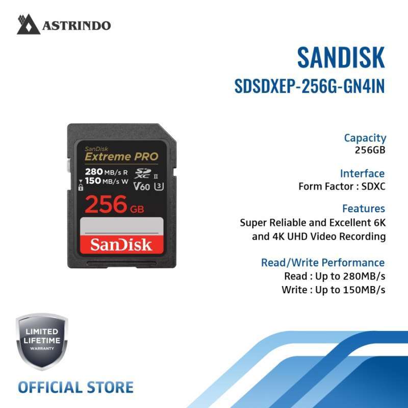 Jual Sandisk SD Card Extreme Pro Sdxc Uhs-ii 265gb Memory 280mb/s Di ...