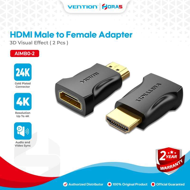 Vention Adapter HDMI Female to Male Straight 4K 60Hz Isi Pcs AIMB0-2