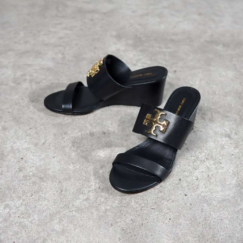 Sandal TORY BURCH EVERLY GHW ELEANOR BLACK STRAP HEELS SANDAL 100% ORIGINAL