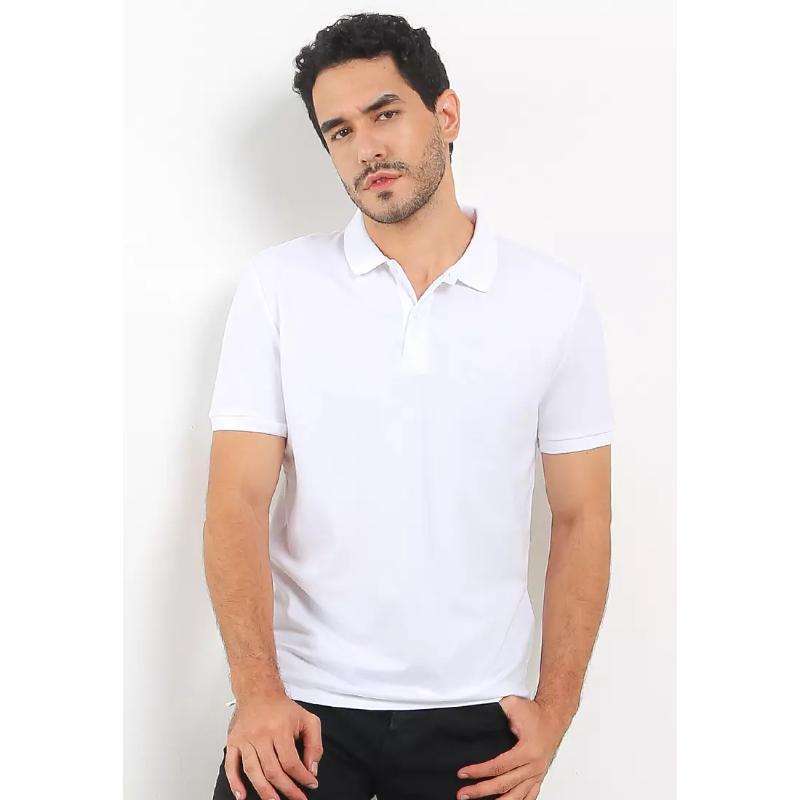 Giordano Men's Cotton Lycra Polo Signature White [0101411802]