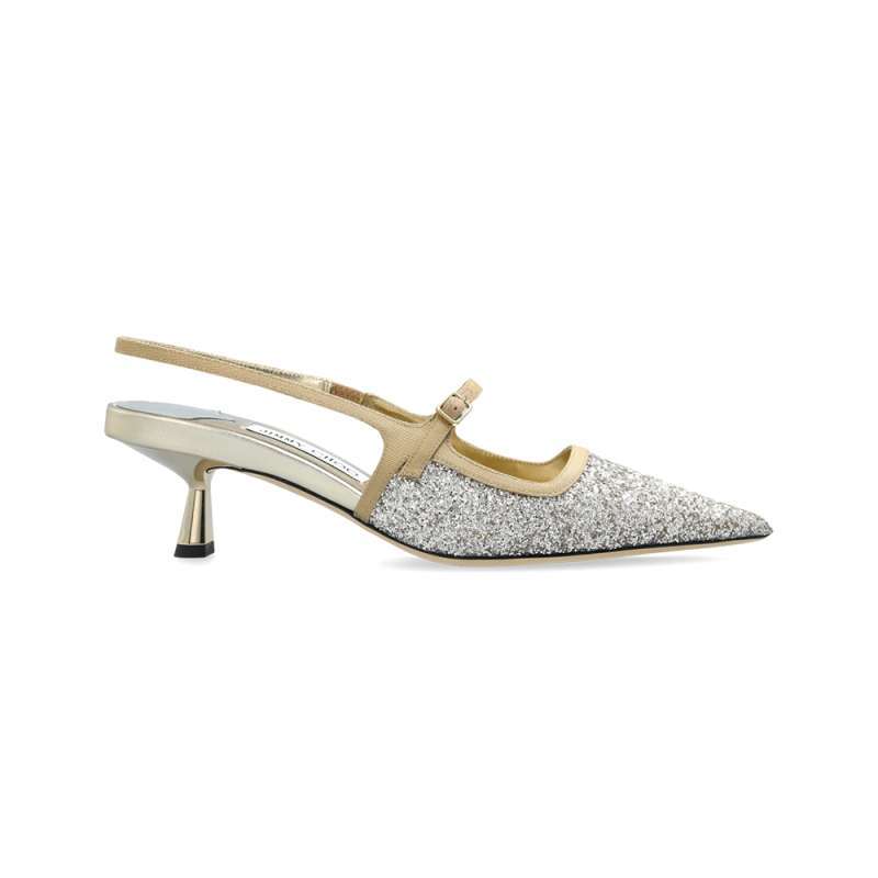 Jimmy Choo Didi 45 Glitter Slingback Pumps Sand