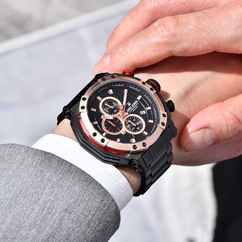 Jual Jonas Jasmin 5386 Jam Tangan Pria Chronograph Stainless Steel