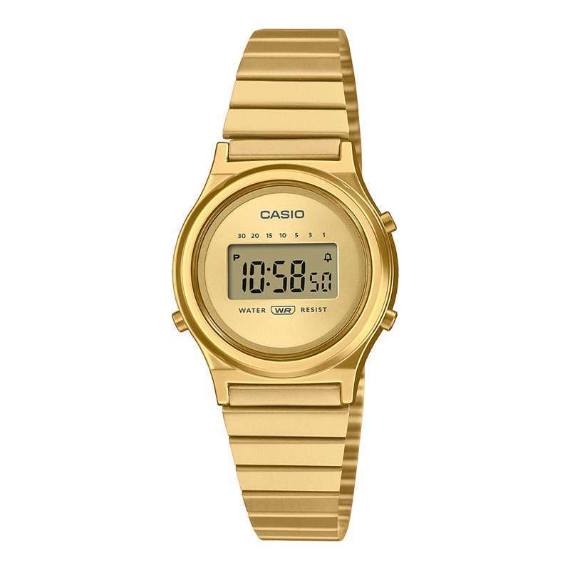Jam Tangan Wanita Casio General LA700WEG-9AEF Digital Dial Gold Stainless  Steel Band