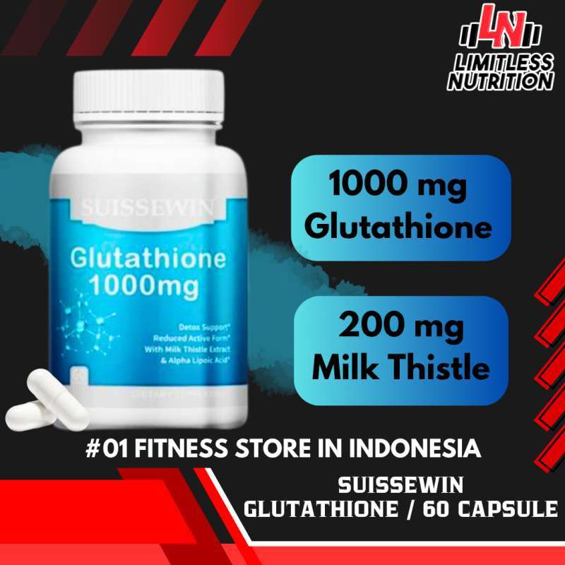 USA Suissewin Glutathione 100mg - 60 Capsules Detox Support Reduced active form USA Suissewin Glutathione 100mg - 60 Capsules Detox Support Reduced active form