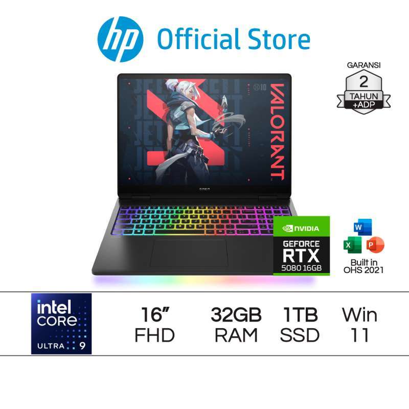 OMEN MAX Laptop Gaming HP dengan Intel Core Ultra 9, NVIDIA GeForce RTX 5080, dan RAM 32GB. Ideal untuk Pekerja Profesional dan Gamer