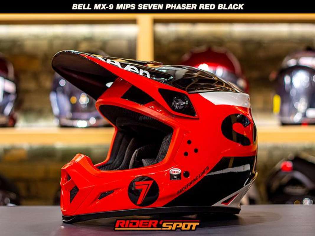 Jual Helm Bell Mx-9 Mips Seven Phaser Red Black Dirt Full Face