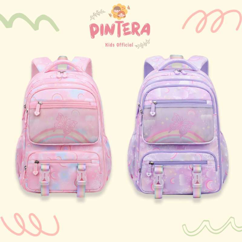 Pintera - Tas Sekolah Anak Perempuan SD SMP Ransel Simple Elegan - Kupu