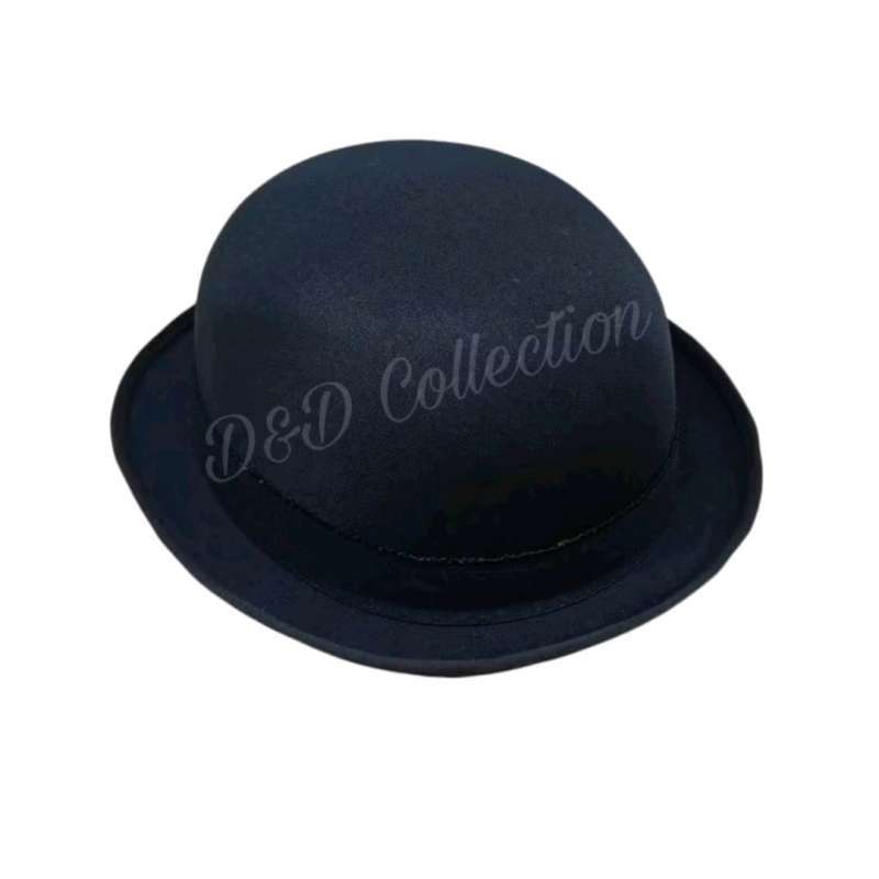 Promo D D Hat Collection Topi Chaplin Bowler Bahan Spandek Pita