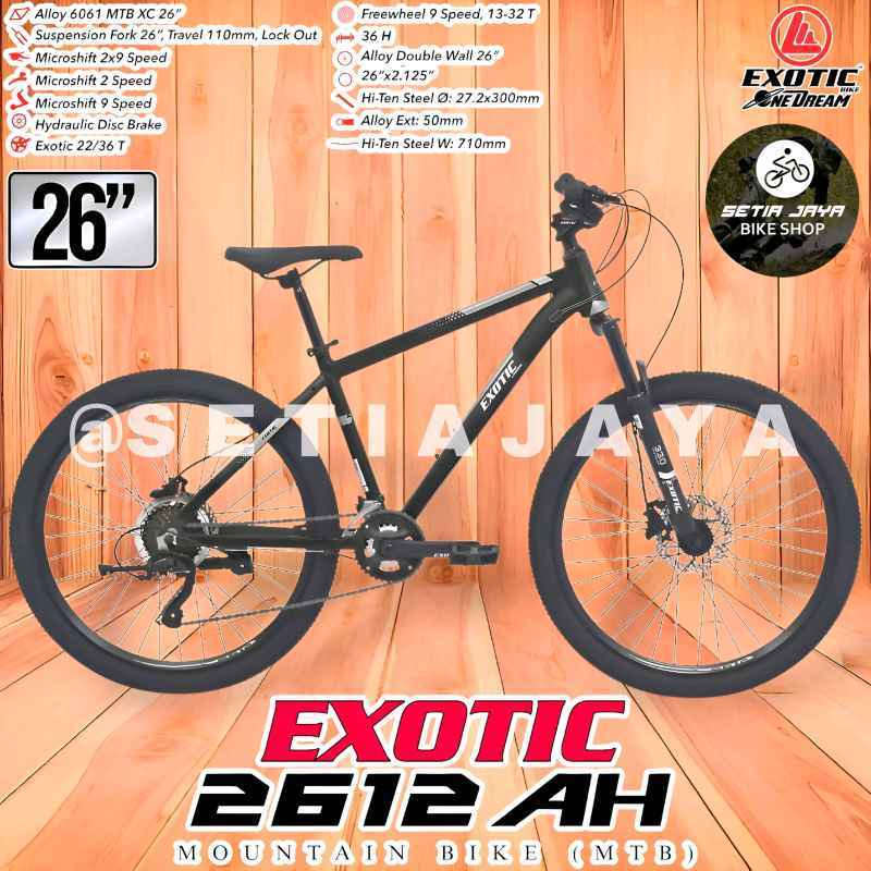 Jual Sepeda Gunung Mtb 26 Inch Exotic 2612 Ah Frame Alloy, 2x9