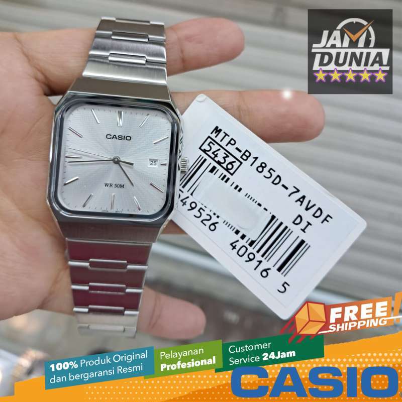 Promo Jam Tangan Pria Casio Analog Original Stainless Steel Silver