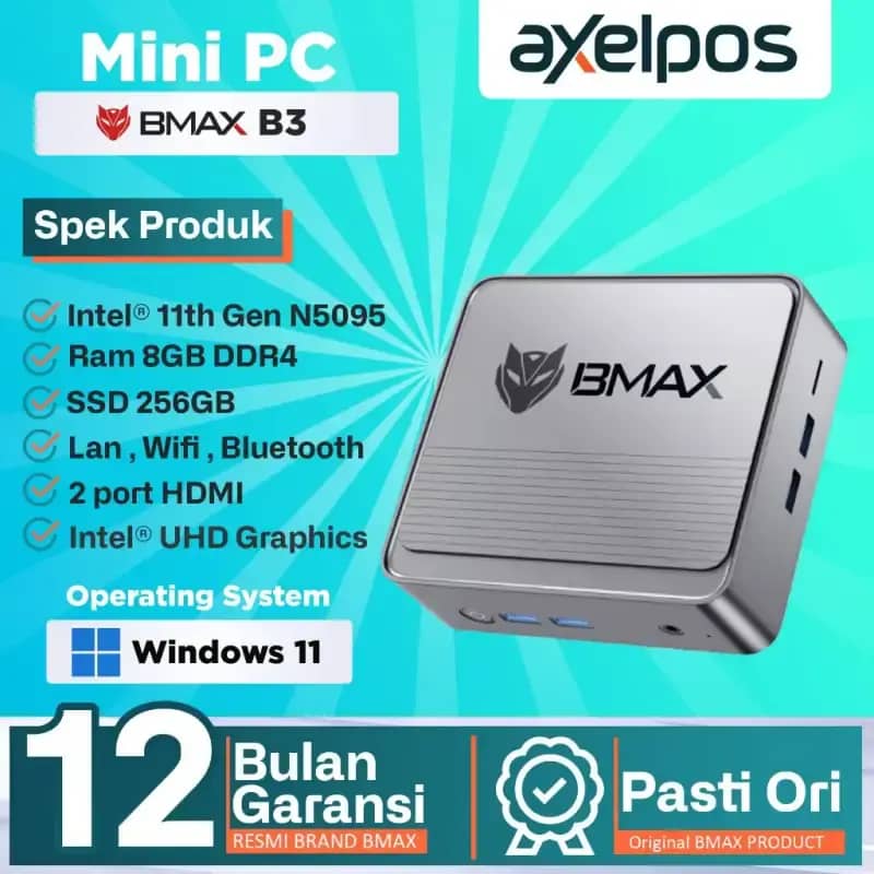 Promo Bmax Mini Pc B3 Intel N5095 8/256gb Ssd With Windows 11 Pro