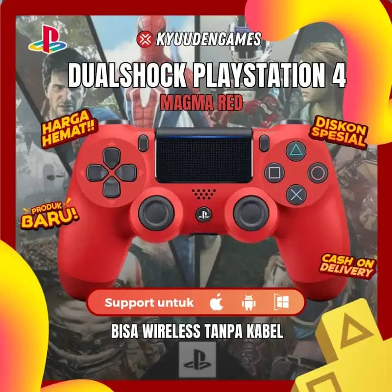 Wireless Controller Red Ps4 Dualshock Magma Restored DualShock