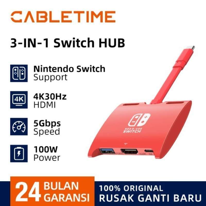 Promo Cabletime Nintendo Switch Dock USB C To Hdmi Pd USB