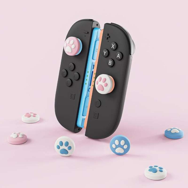 Pink Nintendo Switch Thumbstick Caps GeekShare Cat Paw Button Caps