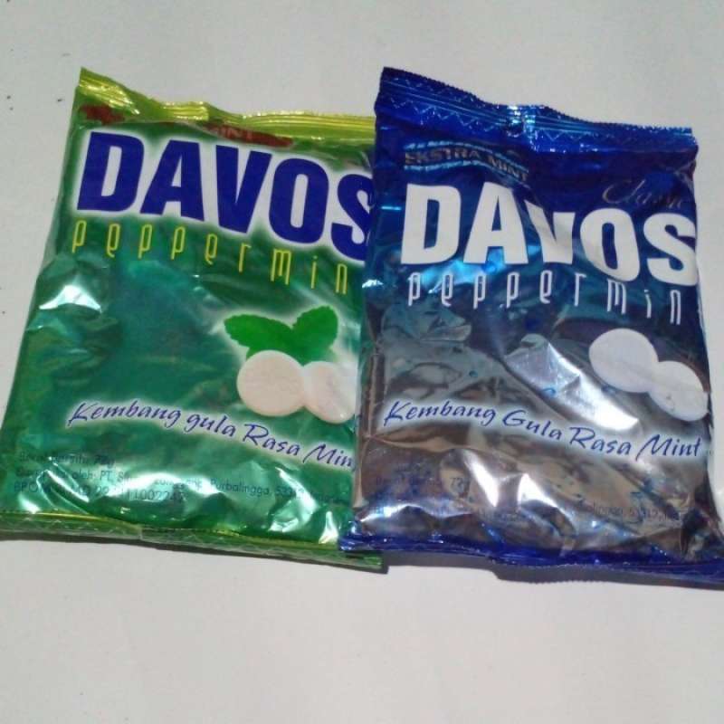 Jual Permen Davos Jadul Rasa Mint Dan Extra Mint Toples Kantong Bag ...