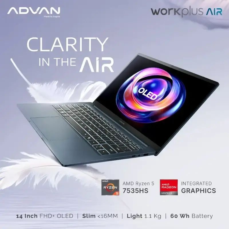 Jual Advan Workplus Air Amd Ryzen 5 7535hs Amd Radeon 660m Ram16gb ...