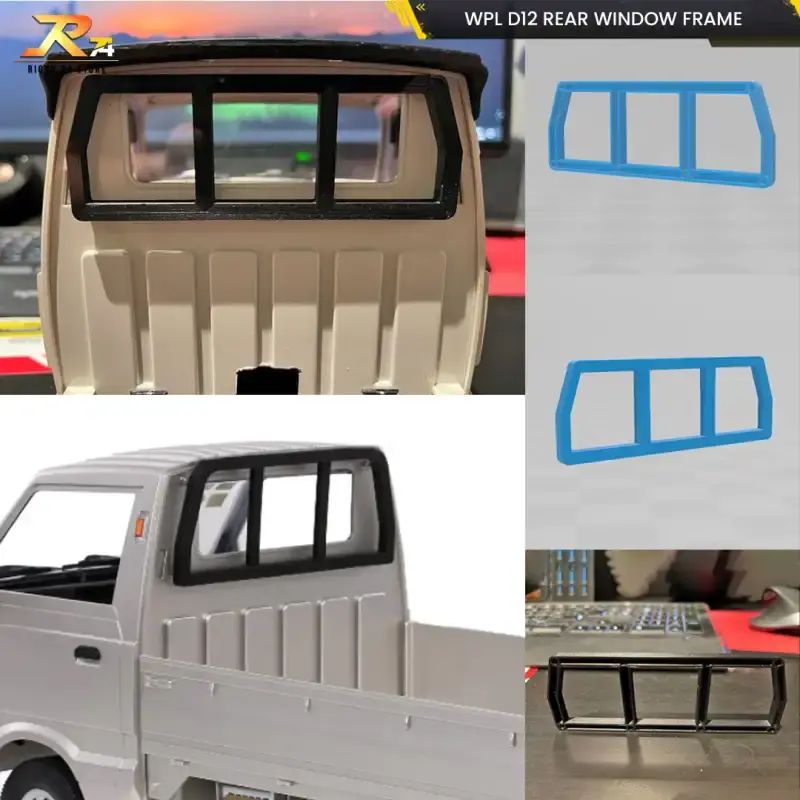 Rc Window Guard Jual Wpl D12 Rear Window Frame Guard - Body Kit Part Rc Drift 3d Print ...