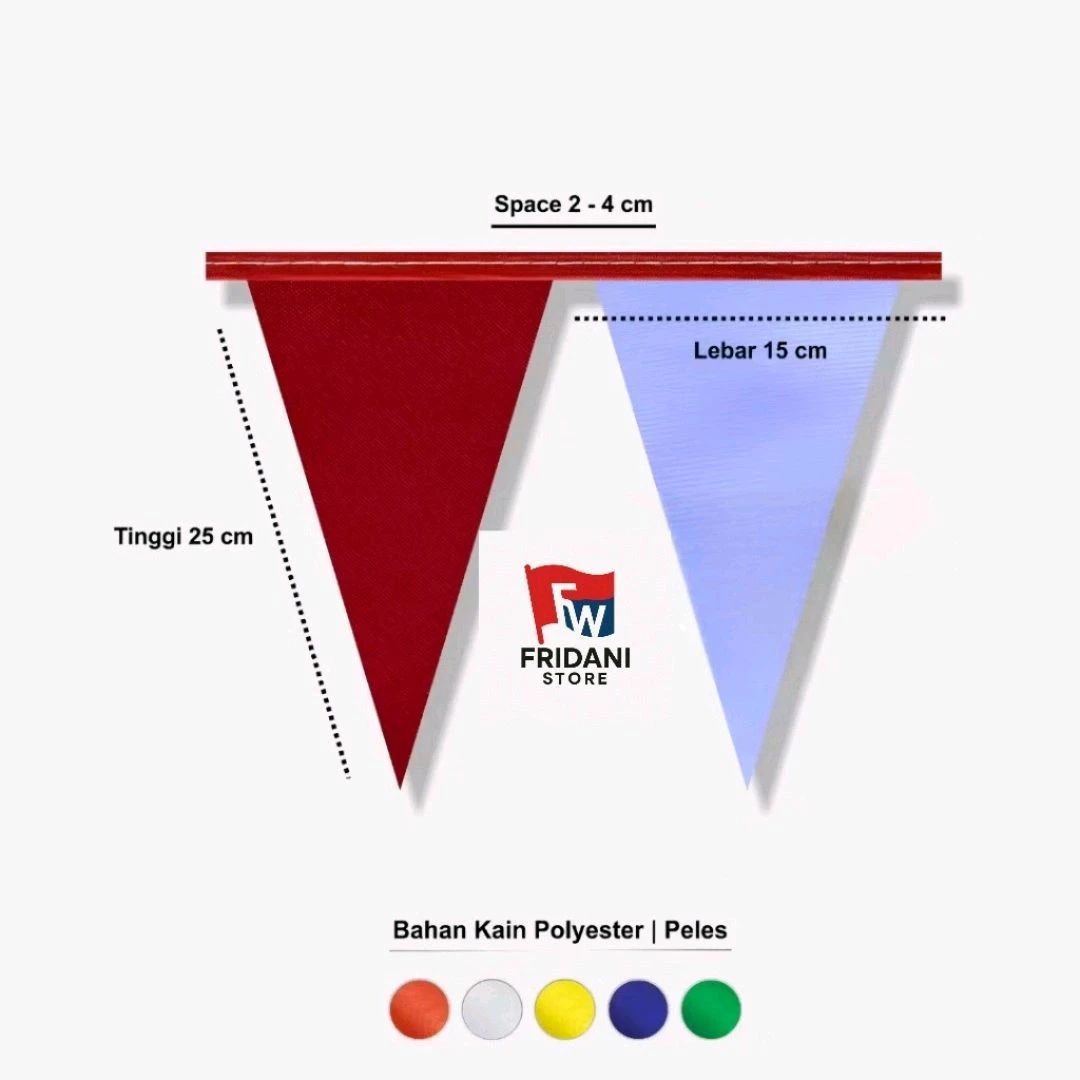 Jual Bendera Renteng Renceng Rawis Merah Putih & Warna Warni 5 Meter Di ...