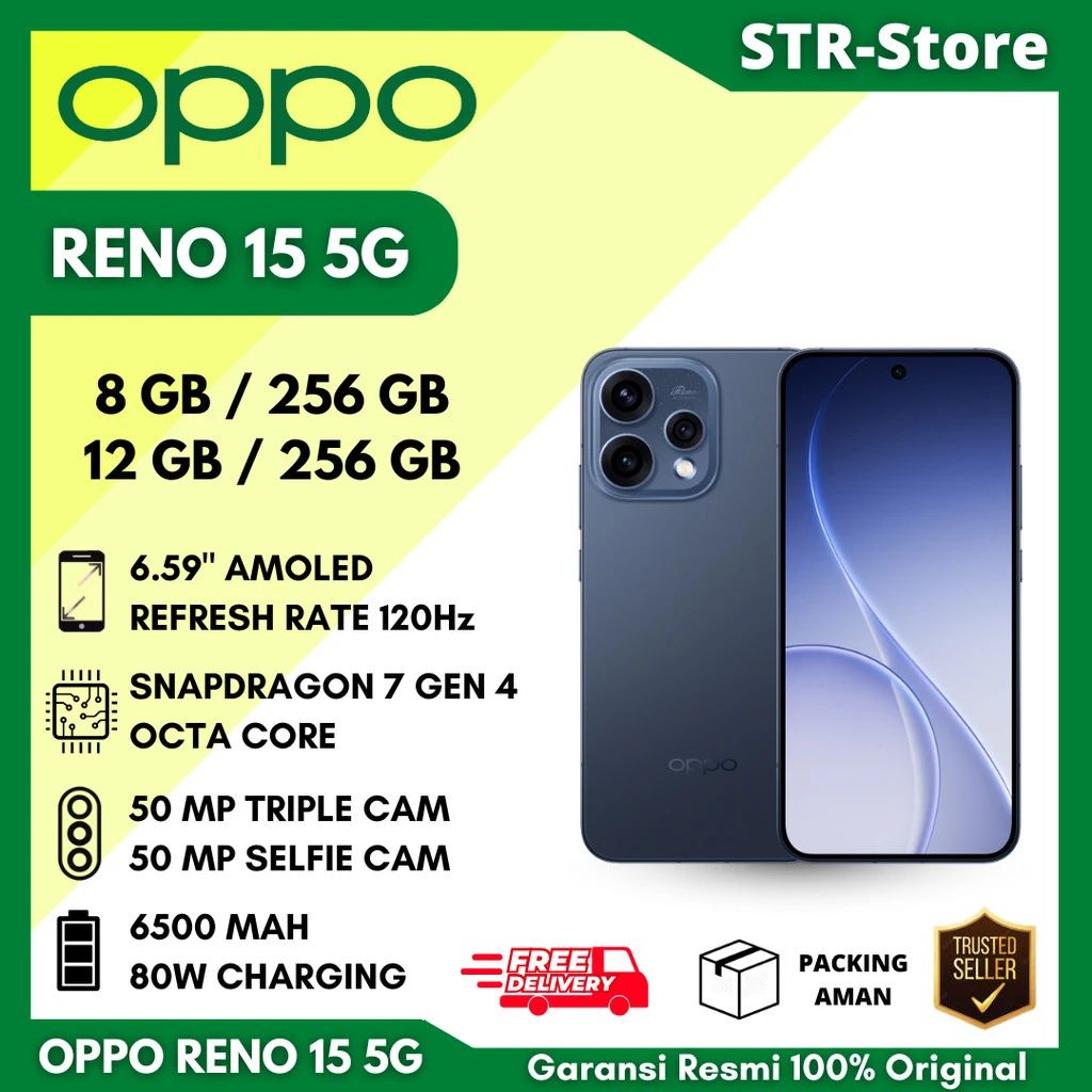 Promo OPPO Reno 15 5g 12/256 GB 8/256 GB Garansi Resmi OPPO Reno 15 8/ ...
