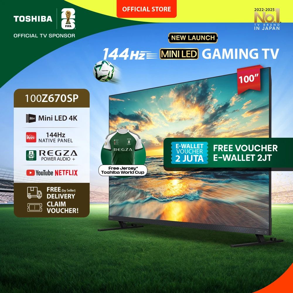 Promo [ai 4k Native 144hz Mini Led Tv] Toshiba 100 - 288fps Hsr ...
