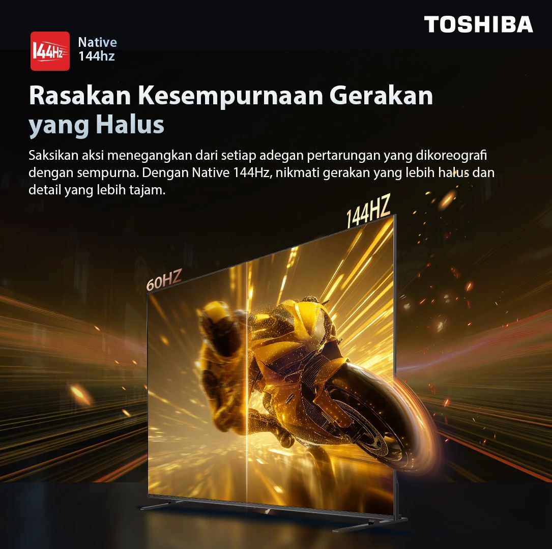 Promo [ai 4k Native 144hz Mini Led Tv] Toshiba 100 - 288fps Hsr ...