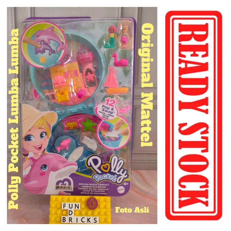 Jual Polly Pocket Big Pocket World Dolphin Beach Mainan Boneka