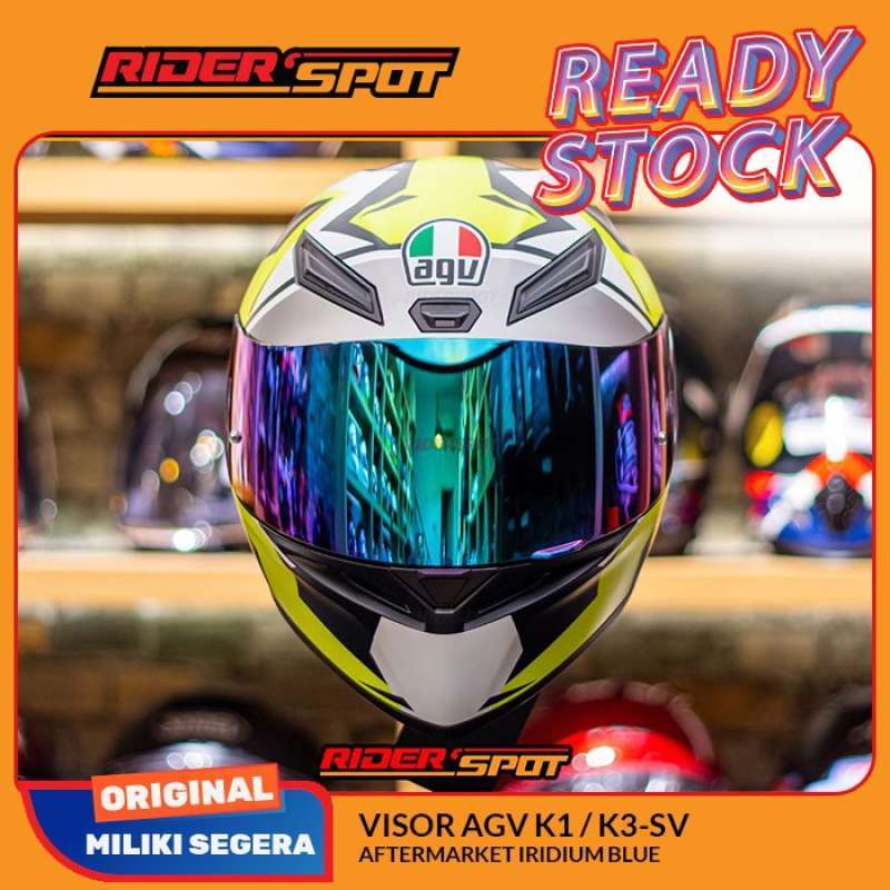 Promo Kaca Helm Agv K3Sv / K1 Blue Aftermarket Visor Diskon 11 di