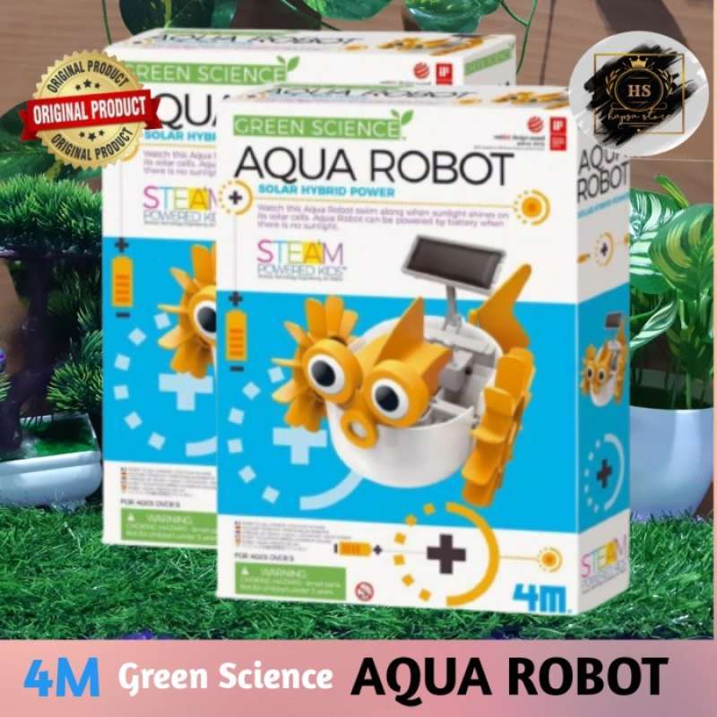 4M Aqua Robot Green Science - Alimentation Solaire Et Pile - Jouet Éducatif - À Partir De 5 Ans