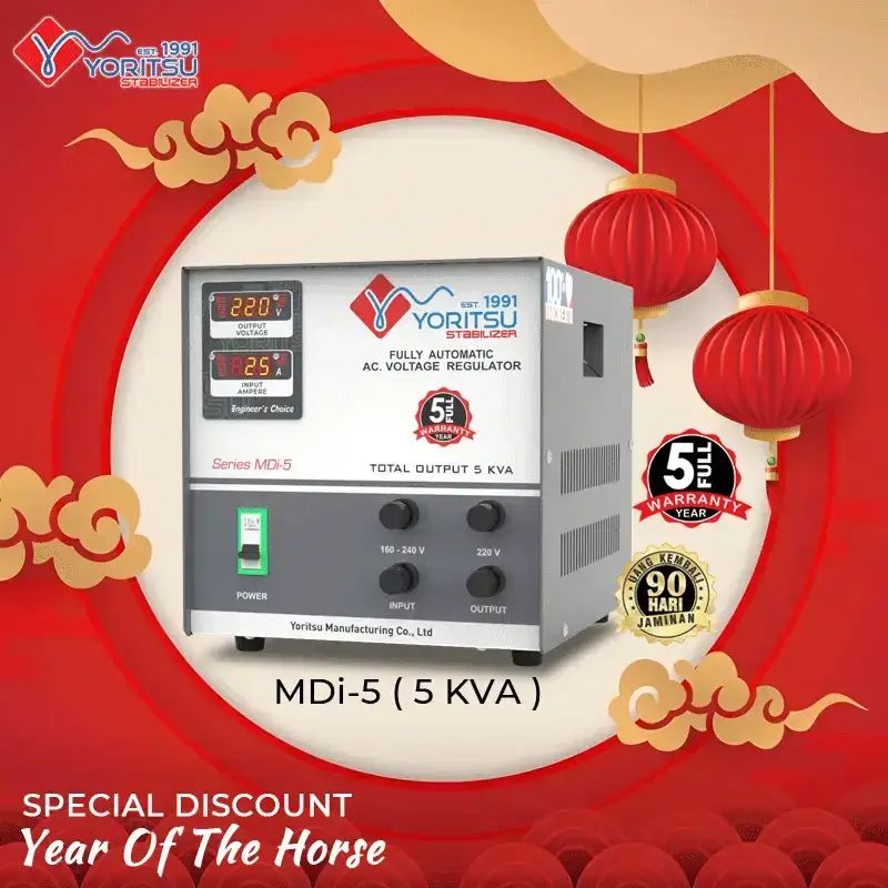 Yo Ritsu Jual Yoritsu Stabilizer Listrik Digital Type Mdi 5 Kva 1 Phase Di ...