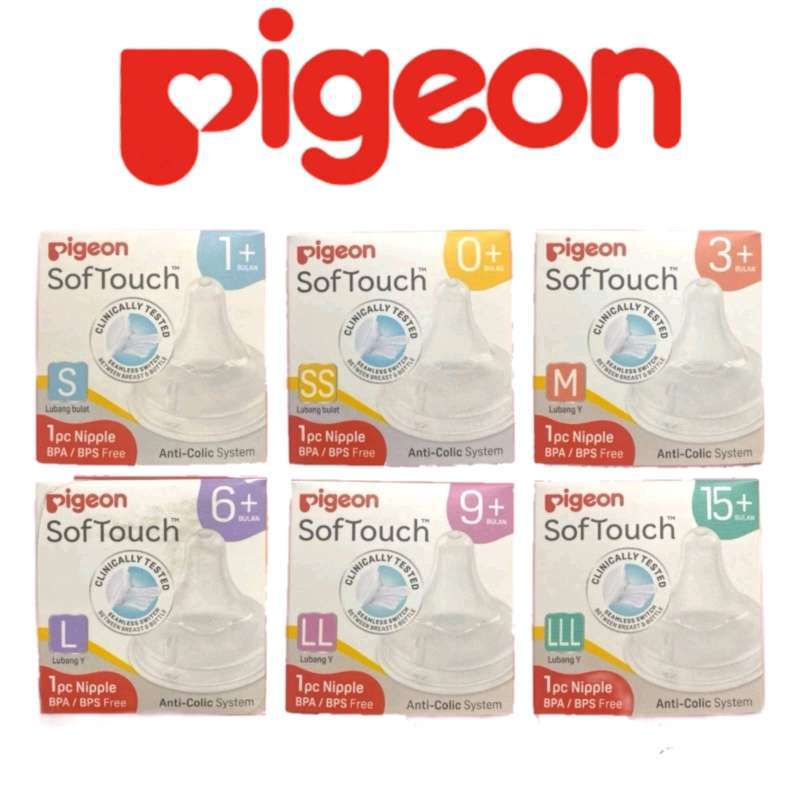 Pigeon Nipple Peristaltic Plus Wide Neck Soft Touch isi pcs Dot Bayi
