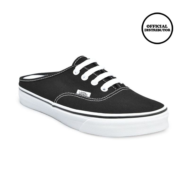 Jual vans authentic black white hot sale