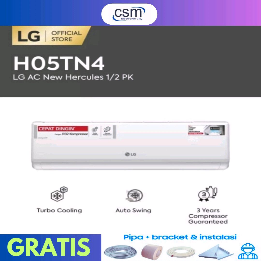 Jual AC LG 1/2 PK H05TN4 1/2 PK NEW HERCULES R32 [FREE INSTALASI
