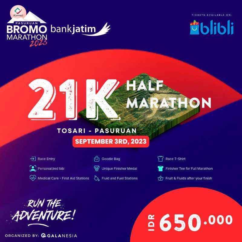 Jual Bromo Marathon 2023 21K / Half Marathon Indonesian di Seller