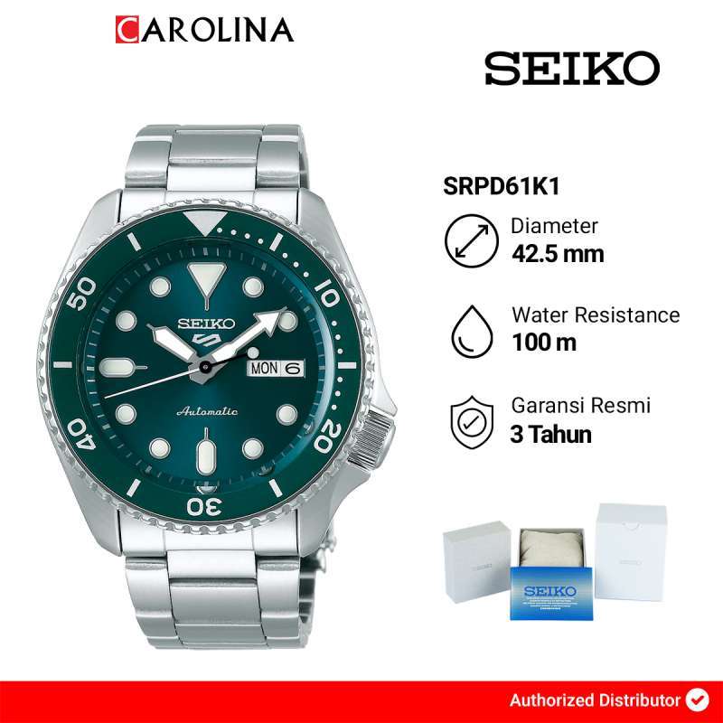 Jam Tangan Pria Seiko Sports SRPD61K1 SKX Sports Style Automatic Green  Dial Stainless Steel Strap Jakarta