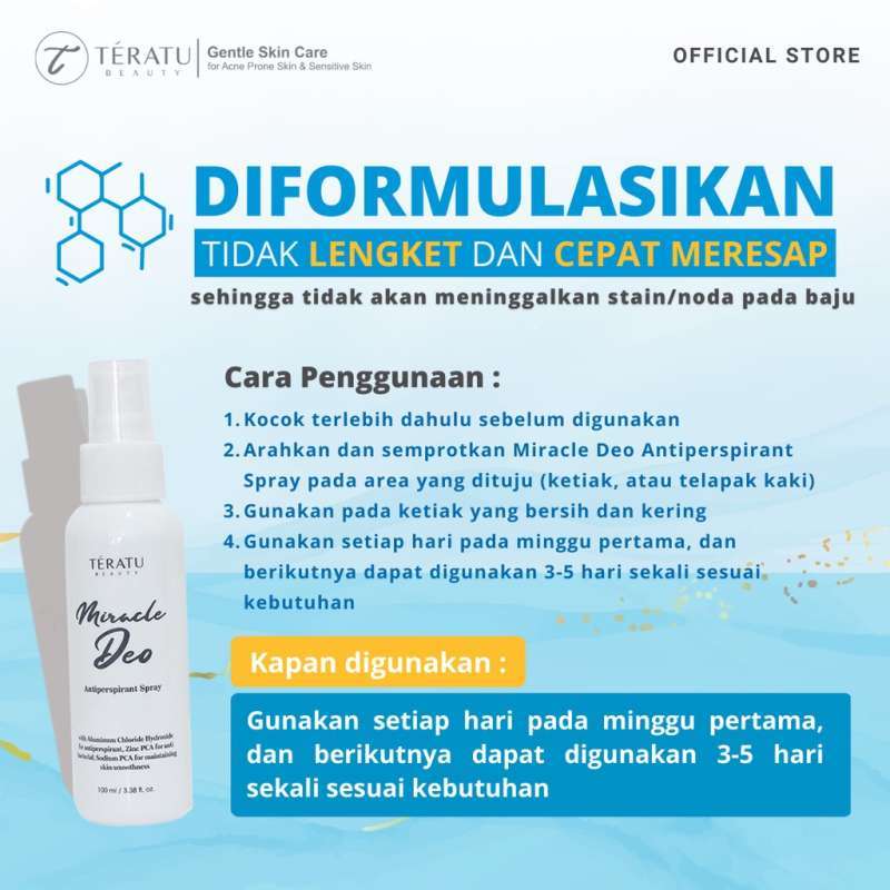 Promo TERATU BEAUTY MIRACLE DEO ANTIPERSPIRANT SPRAY 20 ALUMINUM