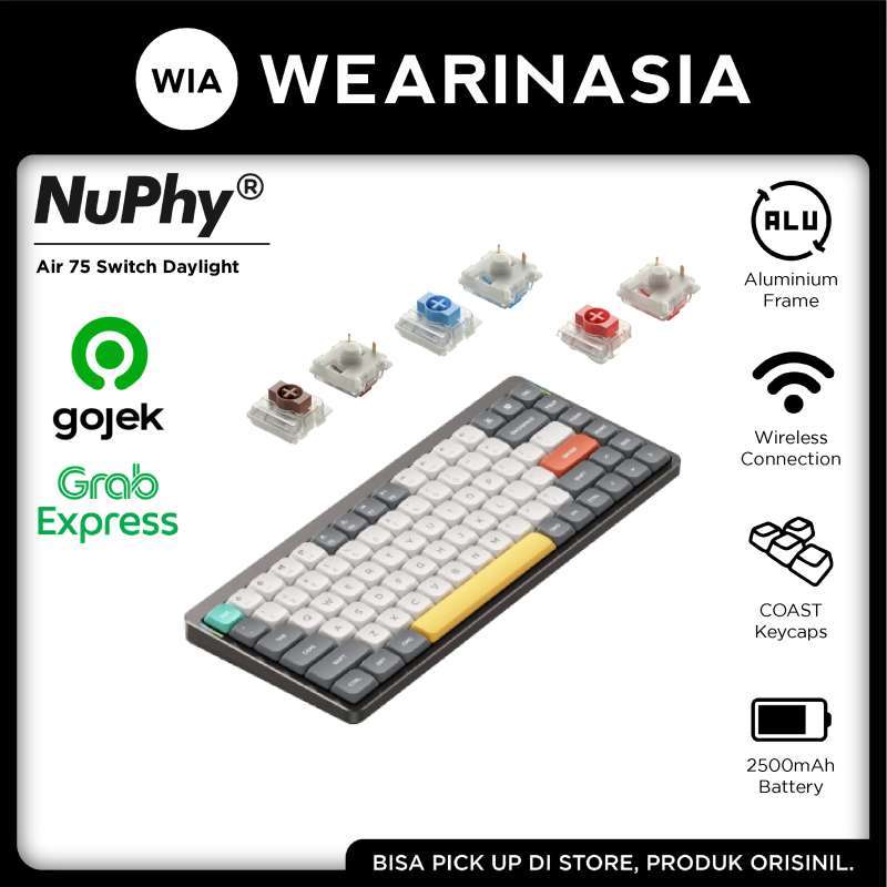 Promo Nuphy Air75 Wireless Mechanical Keyboard Daylight Original Diskon ...