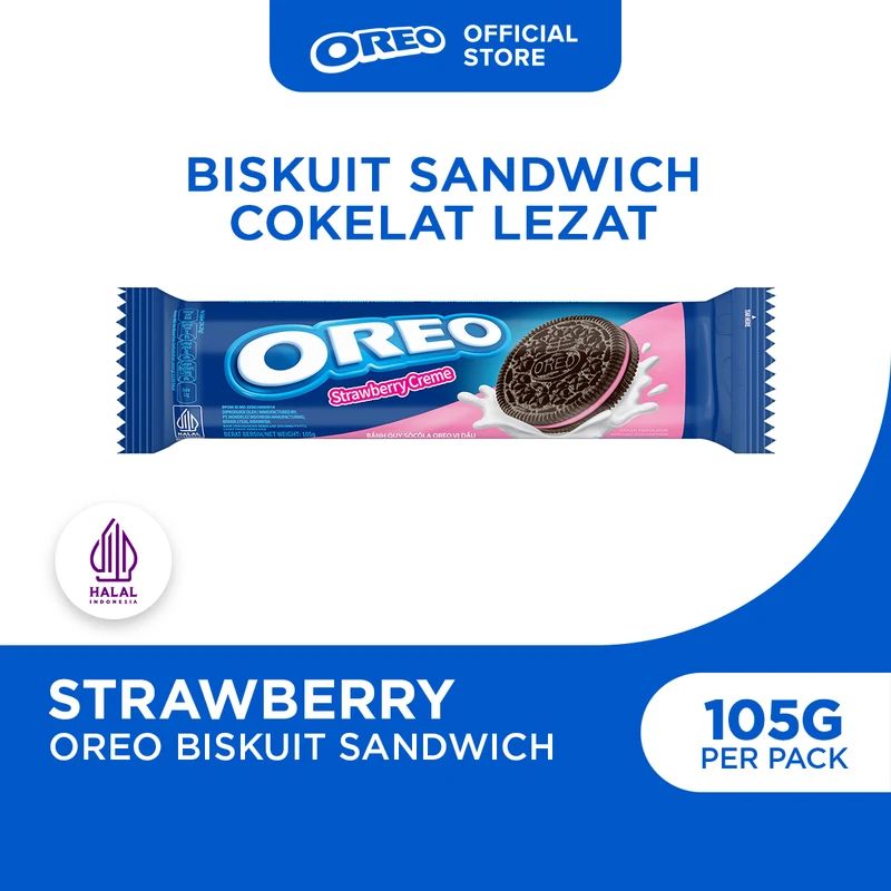 Promo Oreo Biskuit Strawberry Cream Regular [105 G] Halal Diskon 11% Di ...