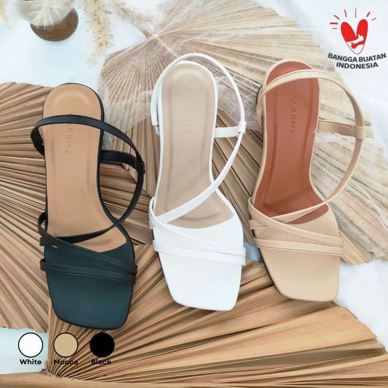 Varens Sandal Heels Kantor Hak Tahu Hak Kaca Hak Tinggi Hak Chunky Casual  Wedges Trendy Anti Slip Non Slip Formal Mika Kristal Crystal 13