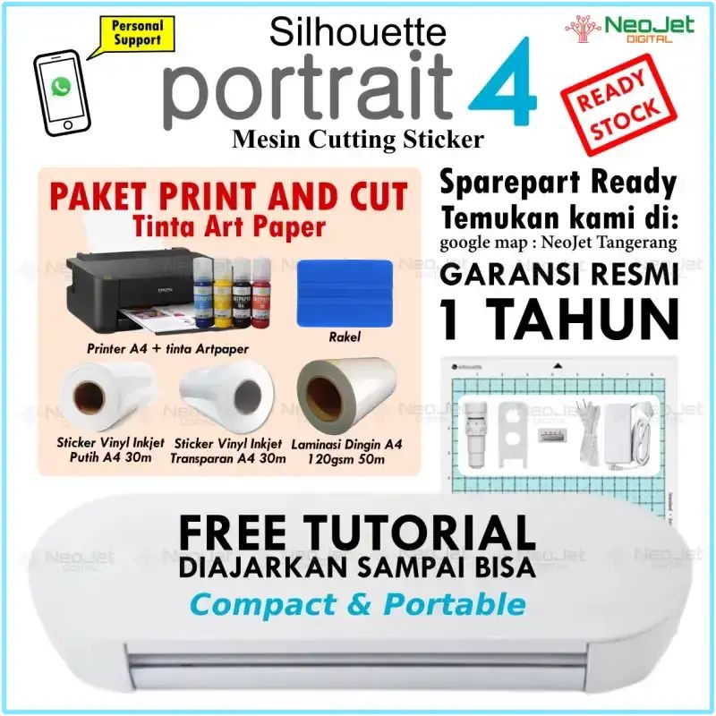 Jual Paket Mesin Cutting Sticker Mini Print Cut Printer A4 Stiker Vinyl ...