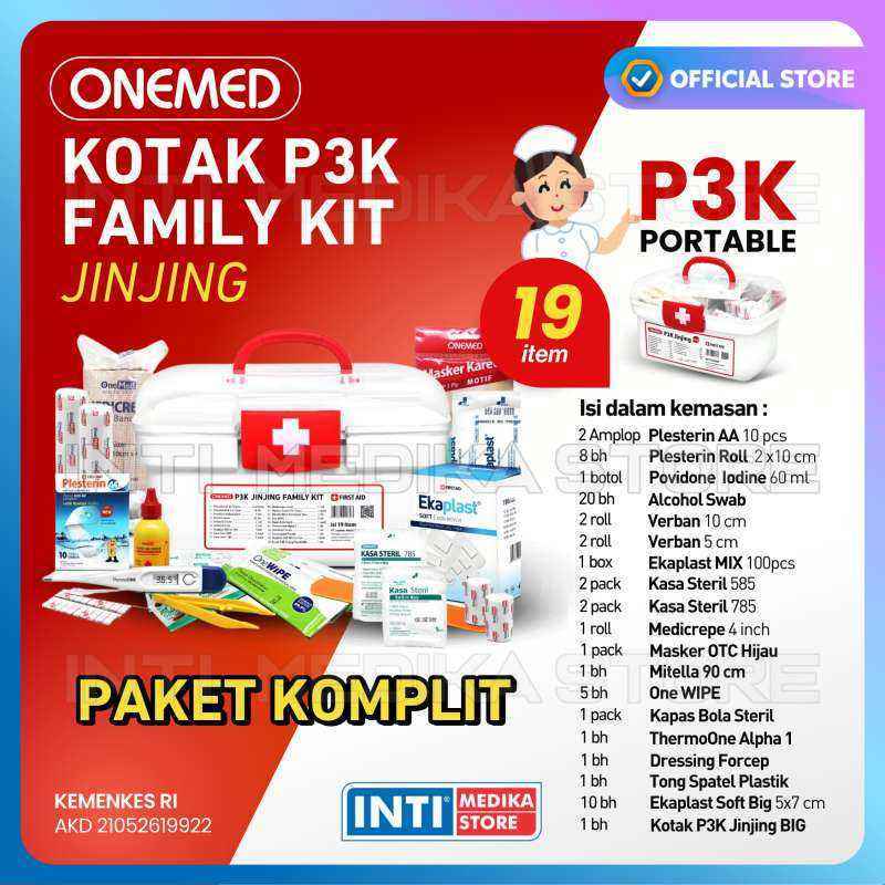 Jual Onemed - Kotak P3k Set Jinjing Family Kit Lengkap Isi 19 Item ...