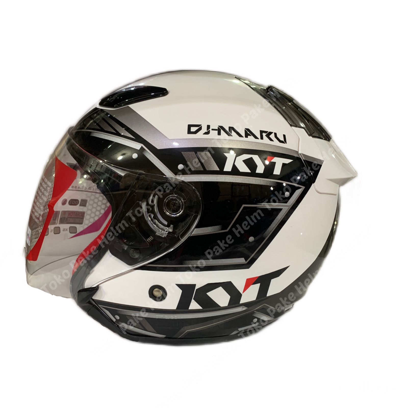 Promo HELM KYT DJ MARU 9 WHITE GUN METAL HELM KYT HALF FACE Diskon 1