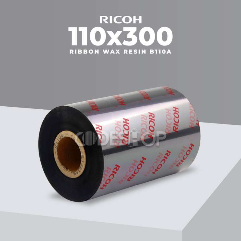 Jual Ribbon Ricoh (b110a) Wax Resin 110 Mm X 300 M Printer Barcode ...