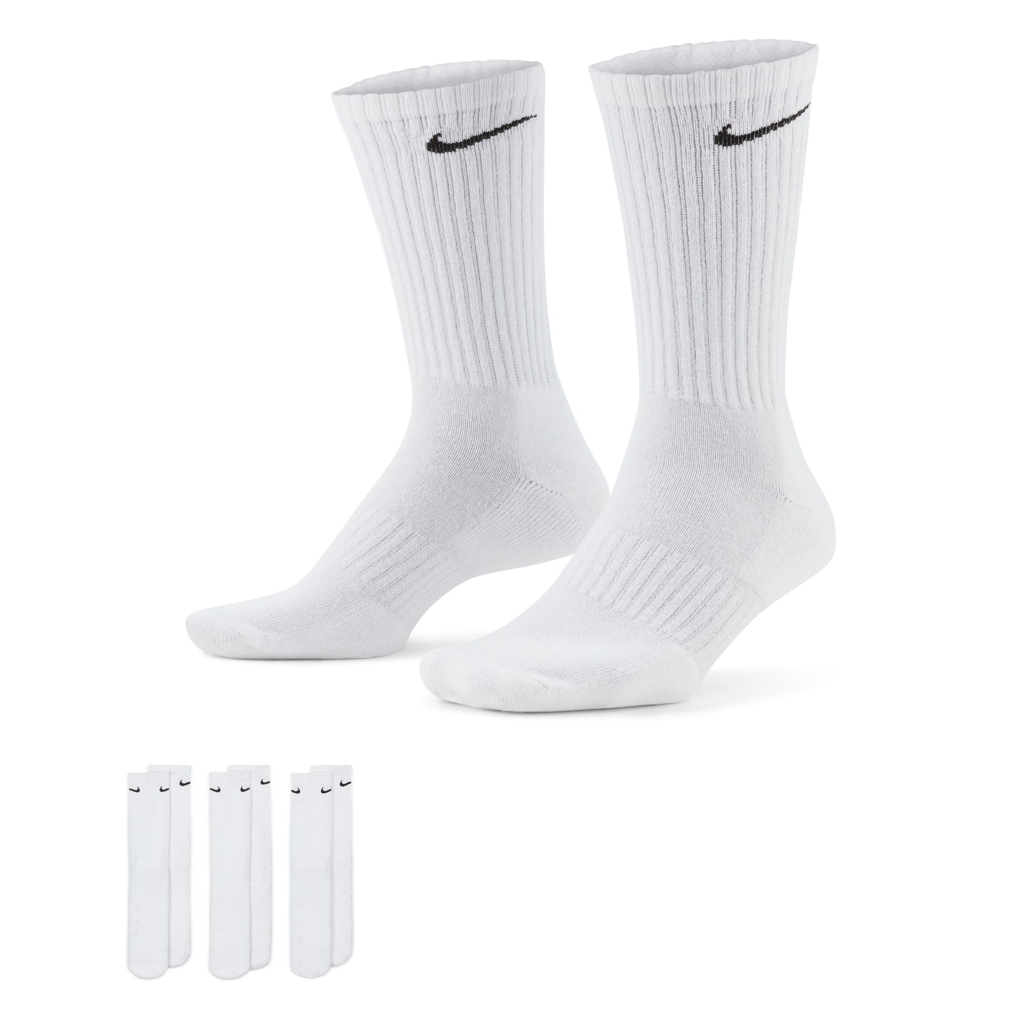 Jual Nike Unisex Training Everyday Cushioned Crew Sock 3 Pairs Kaos ...
