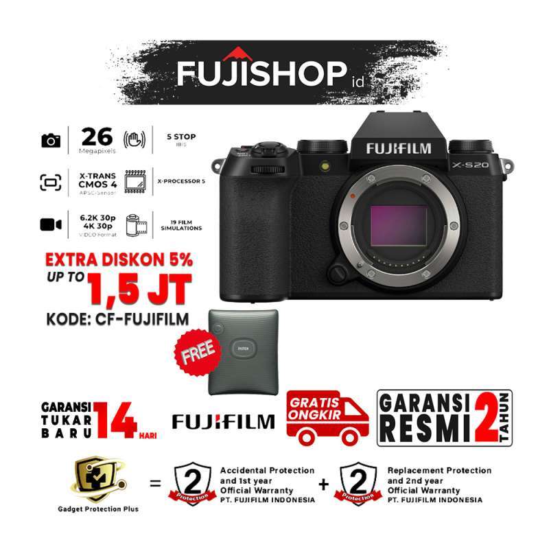Jual Fujifilm XS20 / Fujifilm XS20 Kamera Mirrorless Garansi Resmi di
