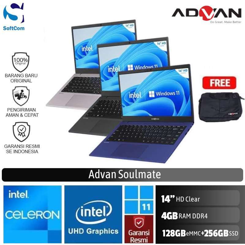Promo Advan Soulmate Sg14s01a Notebook [celeron N4020/4gb/128gb Emmc ...